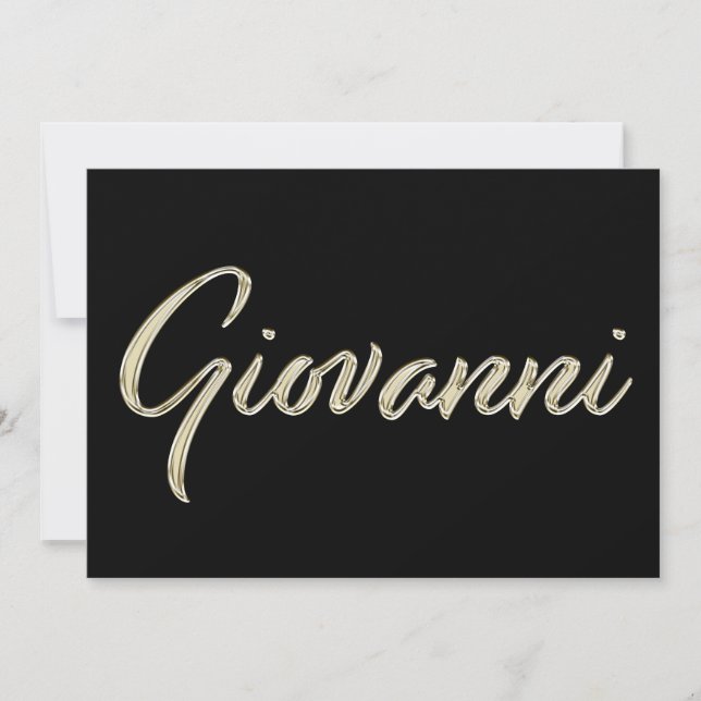 Tarjeta Giovanni Name white gold Handwriting Karte (Anverso)