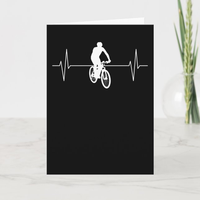 Tarjeta Gira de Mountain Bike MTB Mountain Biker Heartbeat (Anverso)