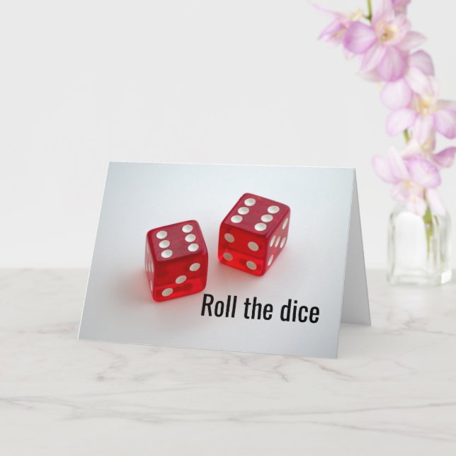 Tarjeta Gira Los Dados Y Toma Una Oportunidad, Llámame - (Orquídea)