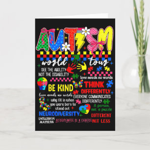 Tarjeta Gira Mundial de Autismo Divertido Conciencia sobre