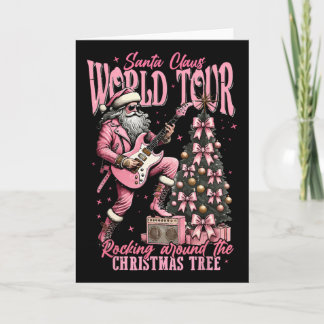Tarjeta Gira mundial de Santa Claus Rocking Around The Chr