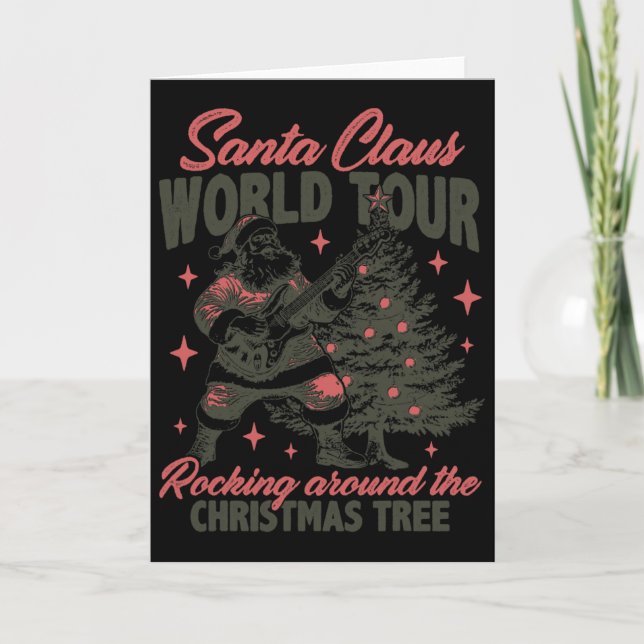 Tarjeta Gira mundial de Santa Claus Rocking Around The Chr (Anverso)