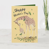 Girafa acuarela Día de la Madre y el Niño