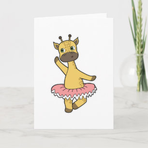 Tarjeta Girafa como Ballerina en un ballet con falda