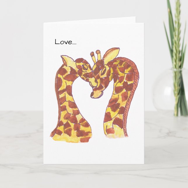 Tarjeta Girafas enamoradas (Anverso)