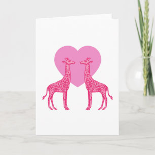 Tarjeta Girafas rosas