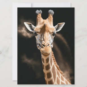 Tarjeta Giraffe Animal Salvaje Elegante Retrato Dramático
