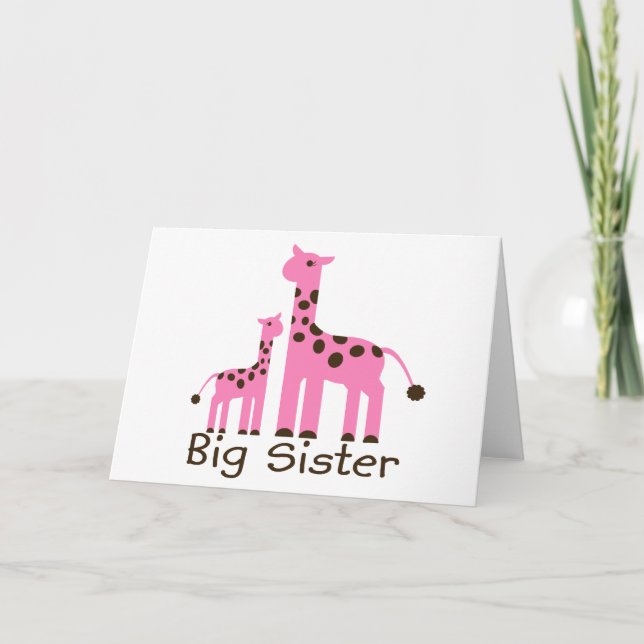 Tarjeta Giraffe Big Sister (Anverso)