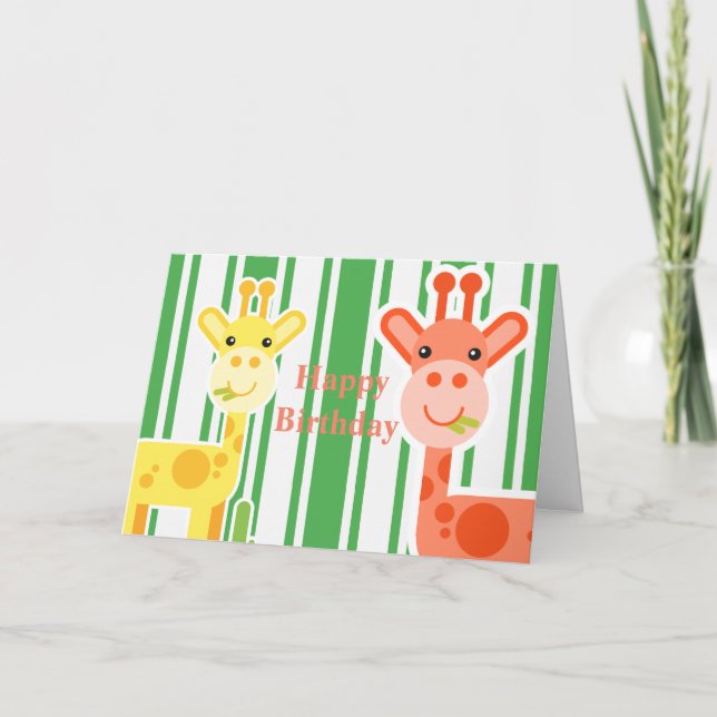 Tarjeta Giraffe Birthday Greeting (Anverso)