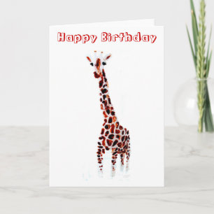 Tarjeta Giraffe Birthday Wildlife Art