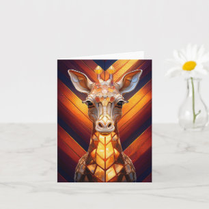 Tarjeta Giraffe brillante en Chevron