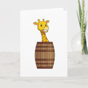 Tarjeta Giraffe con barril