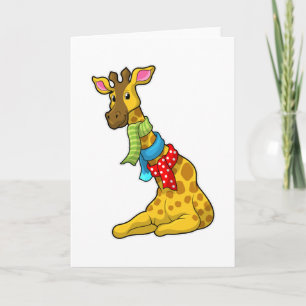 Tarjeta Giraffe con bufanda