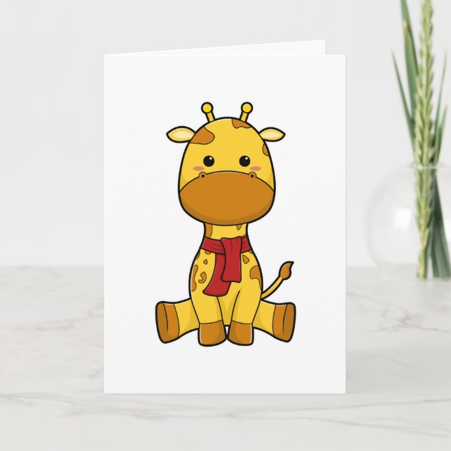 Tarjeta Giraffe con bufanda (Anverso)