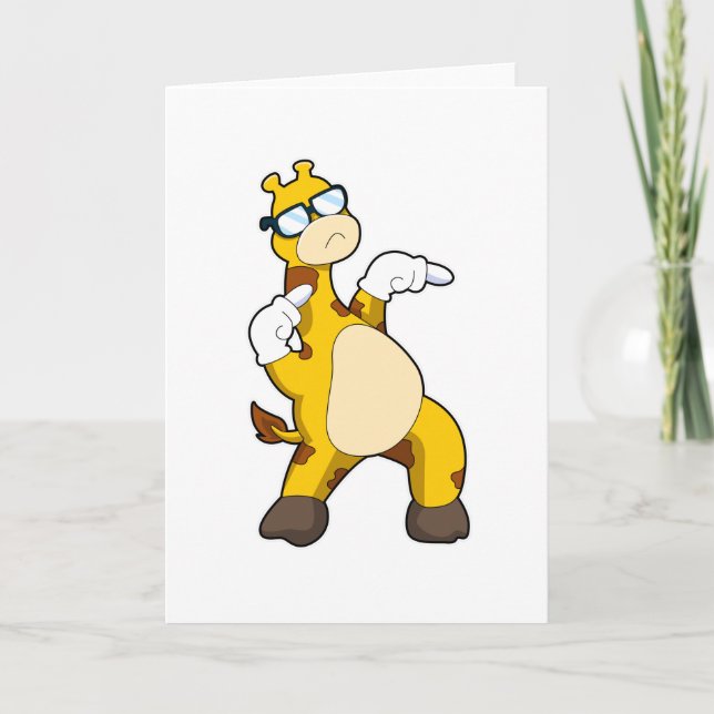 Tarjeta Giraffe con gafas de sol (Anverso)