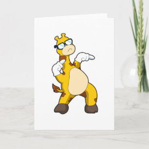 Tarjeta Giraffe con gafas de sol