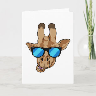 Tarjeta Giraffe con gafas de sol