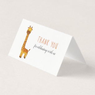 Tarjeta Giraffe Cute Minimalista Baby Shower Gracias