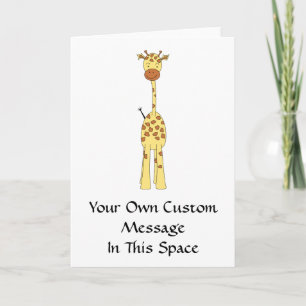 Tarjeta Giraffe de Cute Alto. Personalizado Animal.