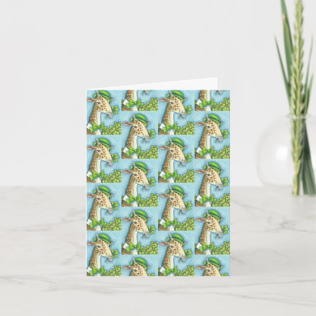 TARJETA GIRAFFE DE IRLANDA ST. PATRICKS DAY GREETING CARD  (Anverso)