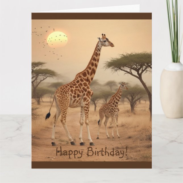 Tarjeta Giraffe en África (Anverso)
