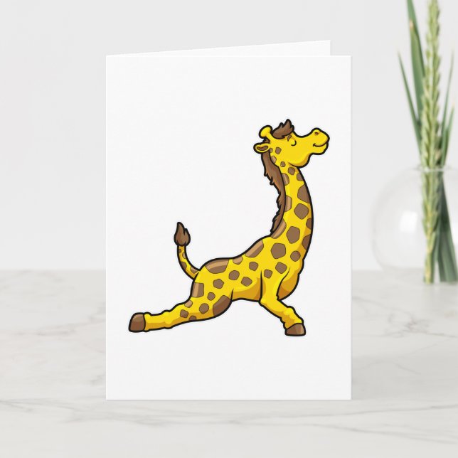 Tarjeta Giraffe en los ejercicios de Stretching de Yoga en (Anverso)