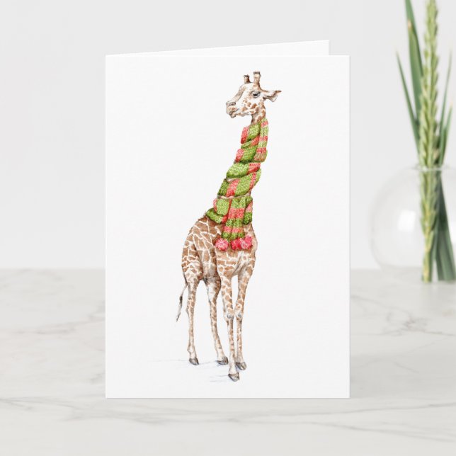 Tarjeta Giraffe en una bufanda (Anverso)