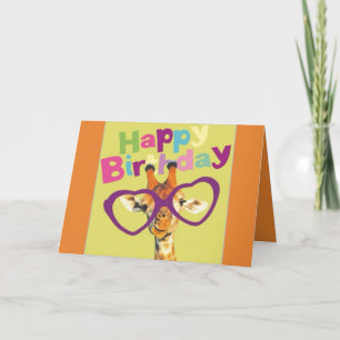 Tarjeta Giraffe Happy Birday Card
