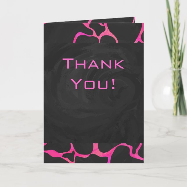 Tarjeta Giraffe Impresión rosa y negra caliente (Anverso)