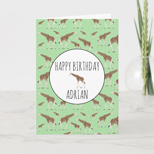 Tarjeta Giraffe Jungle Safari Animal (Anverso)