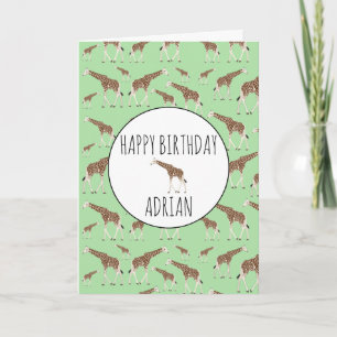 Tarjeta Giraffe Jungle Safari Animal