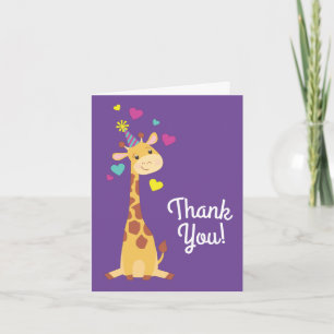 Tarjeta Giraffe Kids Birday Fiesta Cute Gracias