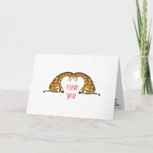 Tarjeta Giraffe Love Heart Valentine Card