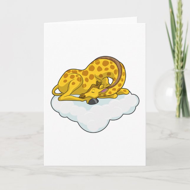 Tarjeta Giraffe sobre las nubes (Anverso)