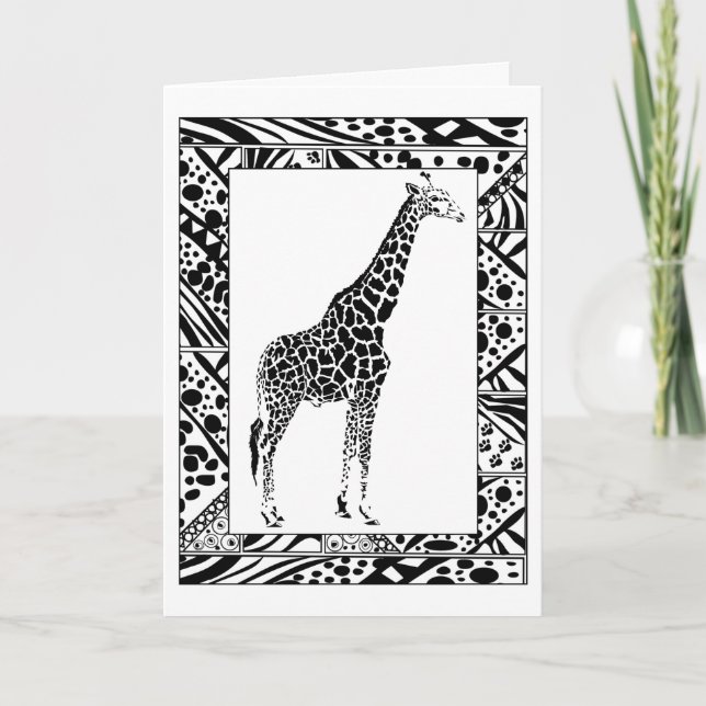 Tarjeta Giraffe Study Birthday Card (Anverso)