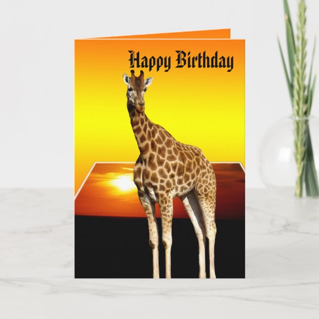 Tarjeta Giraffe Sunshine Feliz cumpleaños (Anverso)