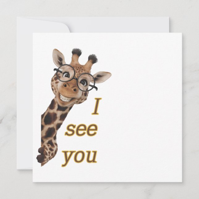 Tarjeta Giraffe.Text.Te veo (Anverso)