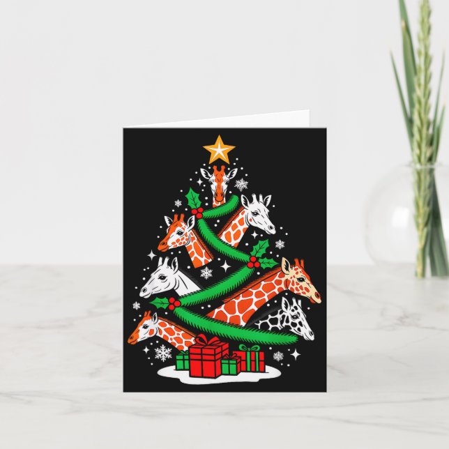 Tarjeta Giraffe Tree Christmas Giraffe Lover Xmas Squad Me (Anverso)