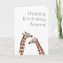 Tarjeta Giraffe White Art Deco Cumpleaños