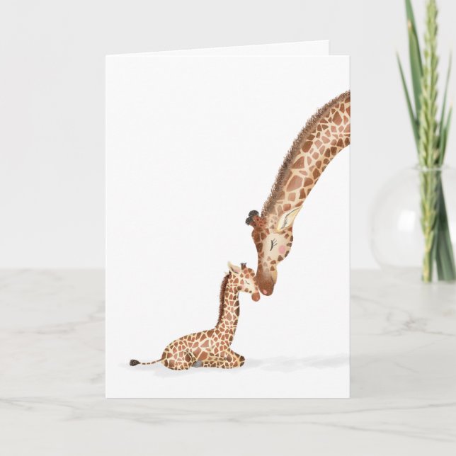 Tarjeta Giraffe y ternera cierran el Día de la Madre (Anverso)