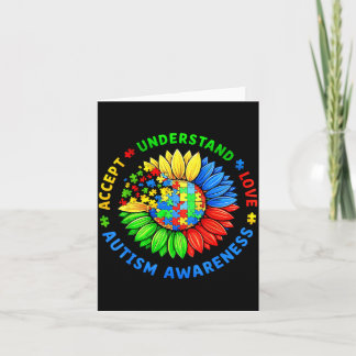Tarjeta Girasol Aceptar Entender Amor por el Autismo para 