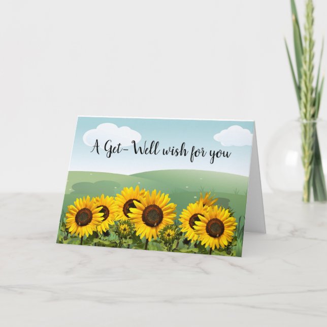 Tarjeta Girasol Alegre Amigo Recuperate  (Anverso)