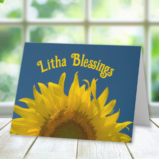 Tarjeta Girasol Amarillo Ascendiendo Litha Solsticio de Ve