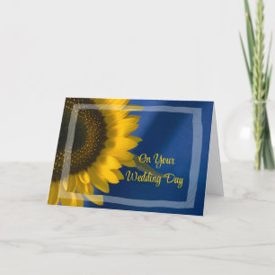 Tarjeta Girasol Amarillo en Boda de Familia Reconstituida 