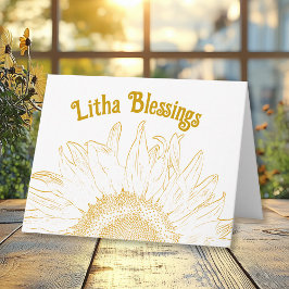 Tarjeta Girasol Amarillo Gráfico Litha Solsticio de Verano