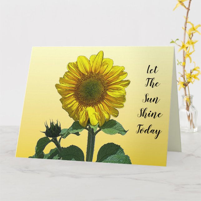 Tarjeta Girasol amarillo grande (flor amarilla)