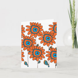 Tarjeta Girasol anaranjado III por los diseños de Cynthia