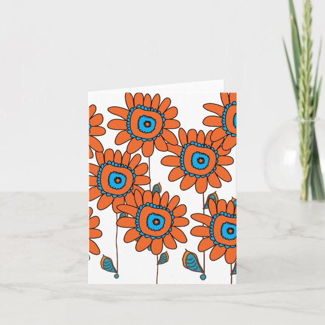 Tarjeta Girasol anaranjado III por los diseños de Cynthia (Anverso)