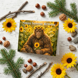 Tarjeta Girasol Bigfoot Cumpleaños de Verano Sasquatch Lin