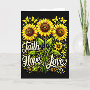 Tarjeta Girasol Cristiano Fe Esperanza Amor 